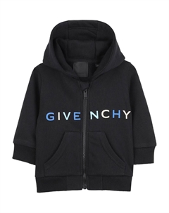 Худи на молнии с логотипом, черный Givenchy kids
