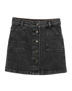 Джинсовая юбка мини на пуговицах, черный Bonpoint