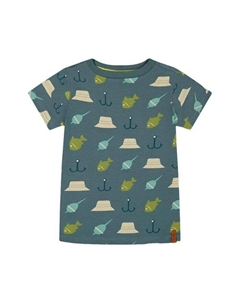 Футболка для мальчиков из органического хлопка с принтом - малыши, подростки, зеленый Deux par deux