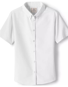 Блуза с коротким рукавом Oxford для девочек старшего возраста, белый Lands' end