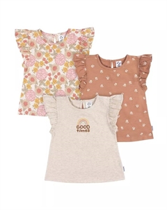 Футболки для девочек с коротким рукавом, набор из 3 штук, оранжевый Gerber