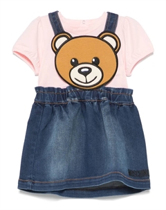 Комплект из топа и юбки с принтом Leo Teddy, синий Moschino kids