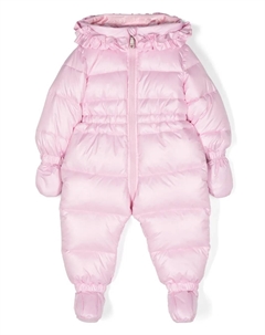 Дутый комбинезон с капюшоном, розовый Monnalisa