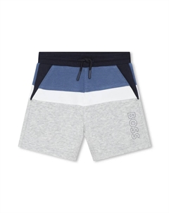 Шорты в стиле колор-блок с логотипом, серый Boss kidswear