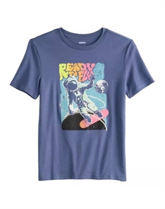 Футболка с коротким рукавом и принтом для мальчиков 8-20 лет на каждый день, цвет navy astronaut Sonoma goods for life