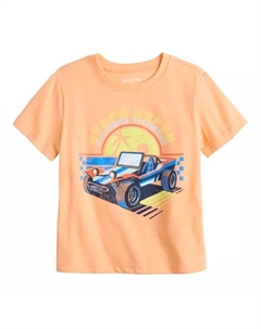 Футболка с динозаврами и графическим принтом для мальчиков и малышей, цвет orange beach racer Jumping beans