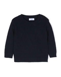 Джемпер с круглым вырезом и пуговицами, синий Siola