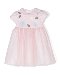 Платье из тюля с цветочной аппликацией, розовый Il gufo