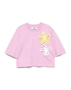 Укороченная футболка, розовый Msgm kids