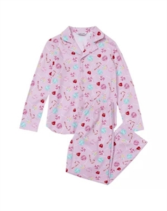 Комплект пижамы из фланели: топ и брюки, цвет guava pink lollipop Lands' end