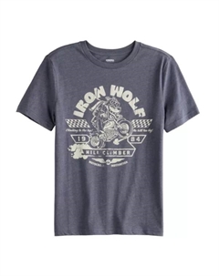 Футболка с коротким рукавом и принтом для мальчиков 8-20 лет на каждый день, цвет wolf moto charcoal Sonoma goods for life