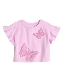 Футболка с расклешенными рукавами для девочек 4-12 лет, цвет butterfly purple Jumping beans