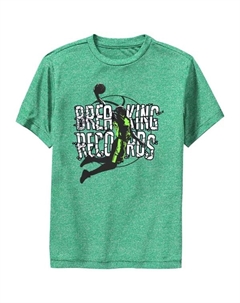 Футболка с графическим принтом для мальчиков, бьющих рекорды баскетбола, цвет kelly heather Licensed character