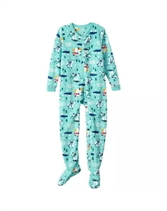 Детские флисовые пижамы-комбинезоны с ножками для возраста 2-20 лет, цвет blue winter yetis Lands' end