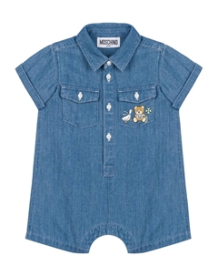 Ромпер из денима, синий Moschino kids