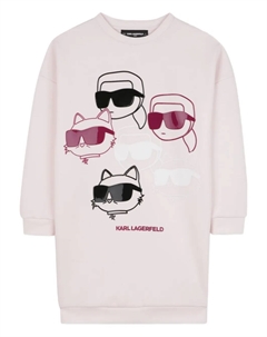Платье-толстовка с графичным принтом, розовый Karl lagerfeld kids