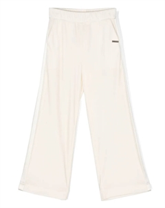 Бархатные спортивные брюки, белый Monnalisa
