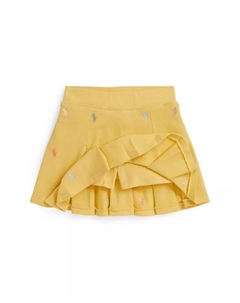 Юбка-шорты с плиссировкой и сеткой Polo Pony для девочек и малышек, желтый Polo ralph lauren