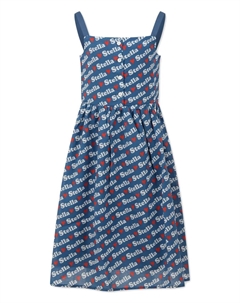 Платье с жаккардовым узором, синий Stella mccartney kids