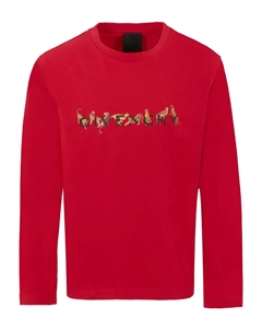 Футболка с длинными рукавами и логотипом, красный Givenchy kids