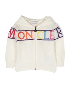 Худи на молнии с логотипом, белый Moncler enfant