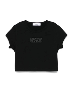 Футболка с вышитым логотипом, черный Msgm kids