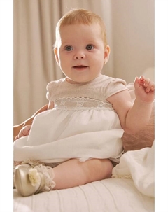 Платье для младенцев с добавлением льна, белый Mayoral newborn