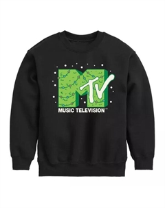 Флисовая толстовка с принтом рождественской елки MTV для мальчиков 8-20 лет, черный Licensed character