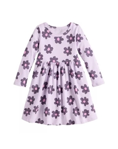 Платье с длинным рукавом для девочек и малышек, цвет bubble floral purple Jumping beans