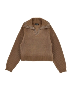 Свитер с V-образным вырезом, коричневый Monnalisa