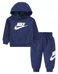 Детский флисовый комплект с капюшоном и штанами, 2 предмета, для мальчиков или девочек Club, синий Nike