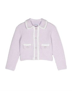 Кардиган с контрастной отделкой, фиолетовый Self-portrait kids