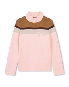 Джемпер с высоким воротником, розовый Chloé kids