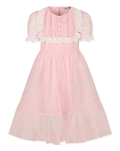 Платье из тюля с кружевом, розовый Self-portrait kids