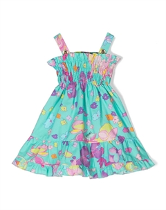 Платье без рукавов с цветочным принтом, зеленый Versace kids