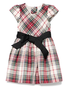 Твиловое платье в клетку, нейтральный Polo ralph lauren kids
