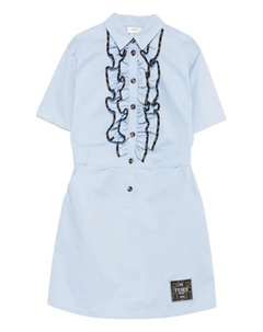 Мини-платье с оборками, синий Fendi kids