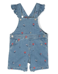 Джинсовый комбинезон с цветочной вышивкой, синий Tartine et chocolat