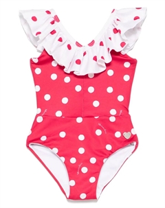 Купальник в горох, красный Monnalisa