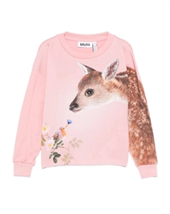 Толстовка с круглым вырезом и принтом спереди, розовый Molo