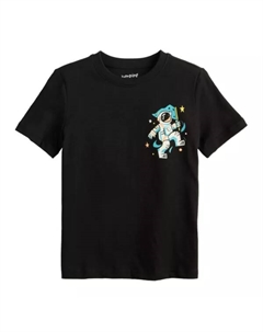 Футболка с коротким рукавом и принтом для мальчиков 4–12 лет, цвет black give me space Jumping beans