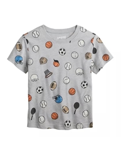 Футболка с цветным рисунком для мальчиков и малышей, цвет grey sport print Jumping beans