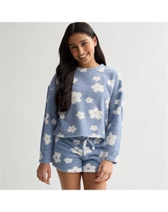 Комплект из двух предметов: пижамный топ с длинными рукавами и пижамные шорты для девочек 7–16 лет, цвет blue daisy Limited too