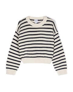 Джемпер со вставками в технике кроше, белый Aspesi kids