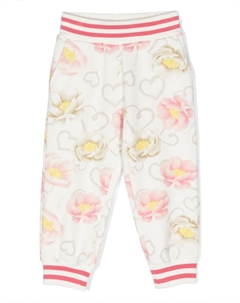 Брюки с цветочным принтом, белый Monnalisa