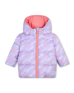 Двусторонний пуховик с логотипом, фиолетовый Kenzo kids