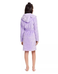 Детский плюшевый банный халат с капюшоном из фланели и флиса, детская пижама для девочек, фиолетовый Jellifish kids