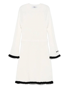 Платье в рубчик, белый Msgm kids