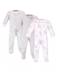 Органический комбинезон для сна и игр Baby Boys, нейтральный принт "Endangered Safari", 0-3 месяца, серый Touched by nature