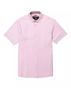 Рубашка для мальчиков Big Boys, розовая, однотонная, жаккардовая, приталенная, с короткими рукавами, розовый Elie balleh